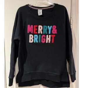 Poof! Black Sweater with Festive Multicolor Design